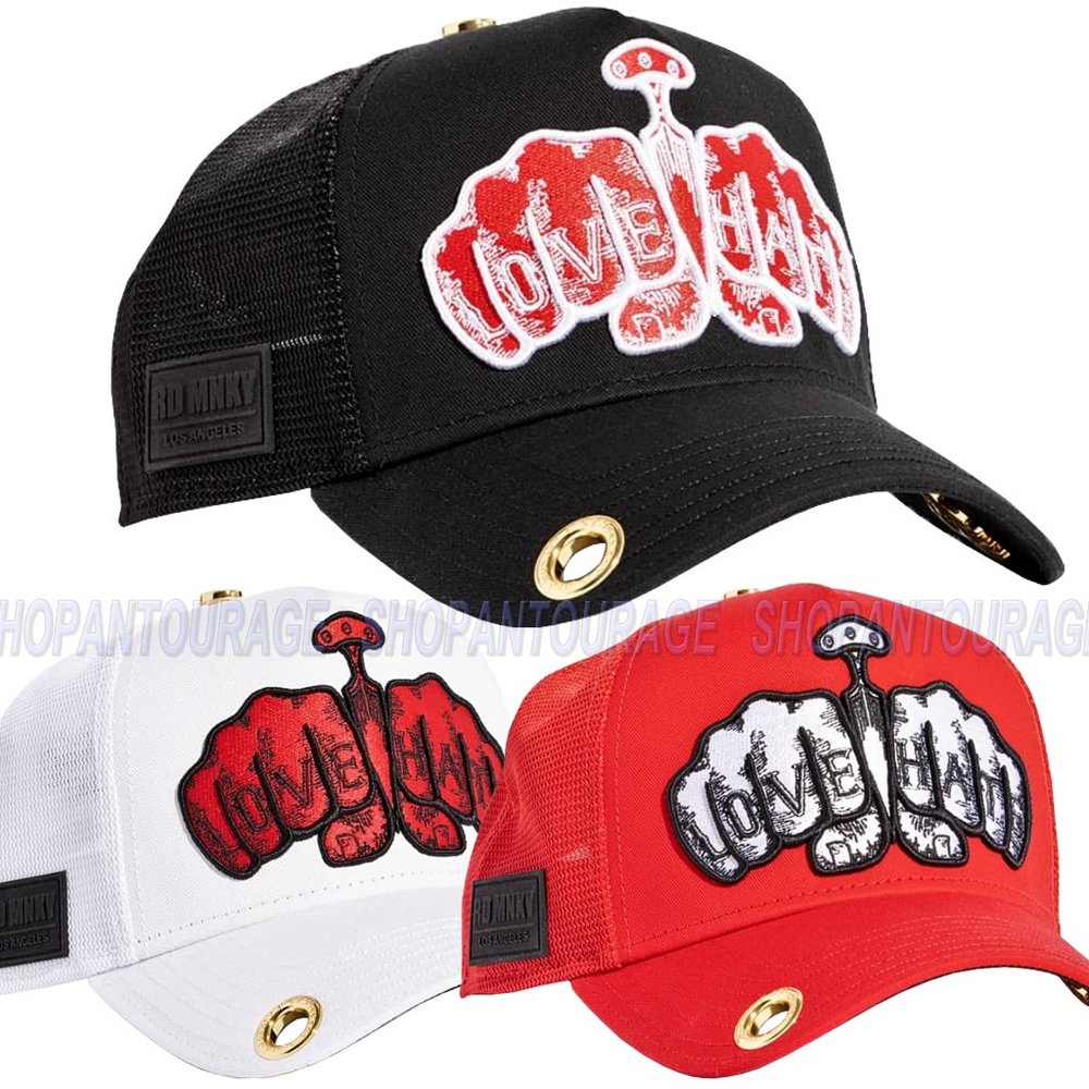 Red Monkey Love Hate RM1416 Limited Edition Unisex Trucker Hat Cap | 3 Colors
